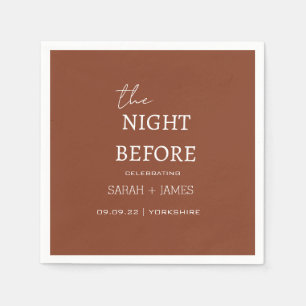 Terracotta minimalistisch de nacht voor de bruilof servet