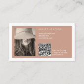 Terracotta minimalistisch logo Qr bevel bedankt Visitekaartje (Achterkant)