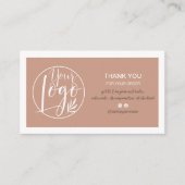 Terracotta minimalistisch logo Qr bevel bedankt Visitekaartje (Voorkant)