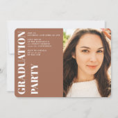 Terracotta minimalistisch modern afstuderen van 3 kaart (Achterkant)