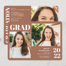 Terracotta minimalistisch modern afstuderen van 3  kaart