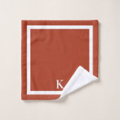 Terracotta minimalistisch monogram luxe spa bad handdoek (Wasdoekje)