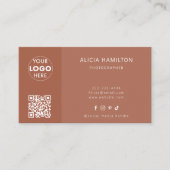 terracotta | Minimalistisch | QR-code + Logo | Mod Visitekaartje (Voorkant)