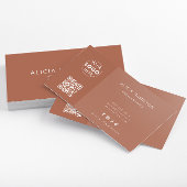 terracotta | Minimalistisch | QR-code + Logo | Mod Visitekaartje