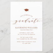 Terracotta Minimalistisch Script Afstuderen Uitnod (Voorkant)