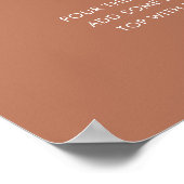 Terracotta Minimalistisch Script Douche Mimosa Bar Poster (Hoek)