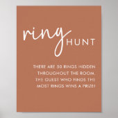 Terracotta Minimalistisch Script Douche Ring Hunt Poster (Voorkant)