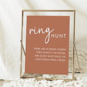 Terracotta Minimalistisch Script Douche Ring Hunt Poster