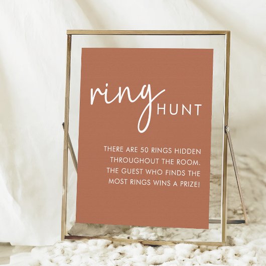 Terracotta Minimalistisch Script Douche Ring Hunt Poster