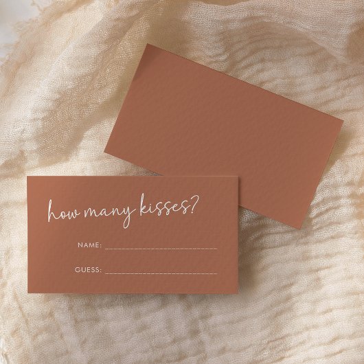 Terracotta minimalistisch script hoeveel kussen sp informatiekaartje