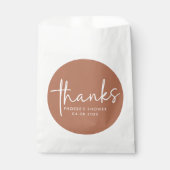 Terracotta minimalistisch script Vrijgezellenfeest Bedankzakje (Voorkant)