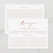 Terracotta Minimalistisch Vrijgezellenfeest Recept Briefkaart (Voorkant / Achterkant)