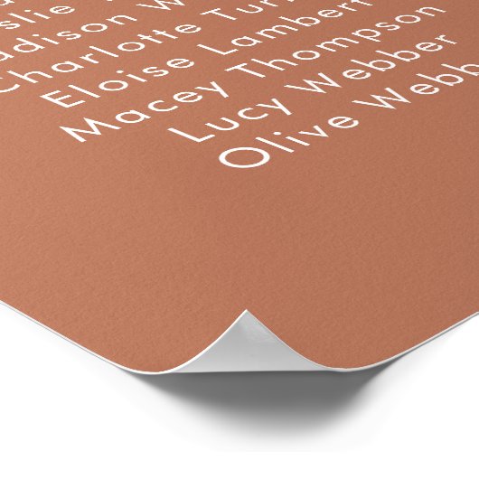 Terracotta Minimalistisch Vrijgezellenfeest Zitkaa Poster (Hoek)