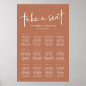 Terracotta Minimalistisch Vrijgezellenfeest Zitkaa Poster (Voorkant)