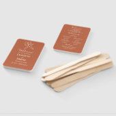 Terracotta Minimalistische Bloemen Bruiloft  Handwaaier (Niet-gemonteerd)