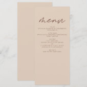 Terracotta Minimalistische Boho Elegante moderne b Menu (Voorkant / Achterkant)