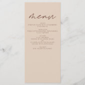 Terracotta Minimalistische Boho Elegante moderne b Menu (Voorkant)