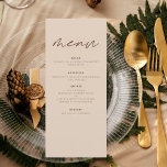 Terracotta Minimalistische Boho Elegante moderne b Menu<br><div class="desc">Dit elegante minimalistische boho terracotta huwelijksmenu is de perfecte manier om een vleugje verfijning toe te voegen aan uw grote dag. Het menu heeft een eenvoudig ontwerp met een terracotta achtergrond en een modern lettertype. Het menu is aanpasbaar met uw eigen tekst en details, waardoor het de perfecte manier is...</div>