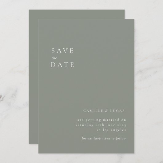 Terracotta Minimalistische bruiloft Bewaar de datu Kaart (Voorkant / Achterkant)