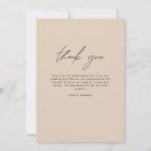 Terracotta minimalistische bruiloft dank u foto bedankkaart (Achterkant)
