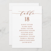 Terracotta minimalistische bruiloft zitplan Kaart (Voorkant / Achterkant)