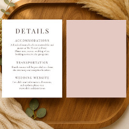 Terracotta Minimalistische Elegante Trouwdetails Kaart