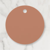 Terracotta Minimalistische Formele Bruidsdouche Bedankjes Labels (Achterkant)