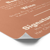 Terracotta minimalistische formele trouwbarmenu poster (Hoek)