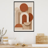 Terracotta Minimalistische Geometrische Poster (Keuken)