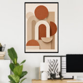 Terracotta Minimalistische Geometrische Poster (Thuiskantoor)