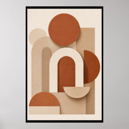 Terracotta Minimalistische Geometrische Poster