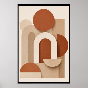 Terracotta Minimalistische Geometrische Poster