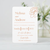 Terracotta minimalistische huwelijksuitnodiging kaart (Staand voorkant)