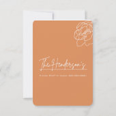 Terracotta minimalistische huwelijksuitnodiging kaart (Achterkant)