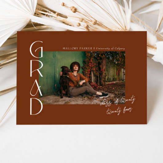 Terracotta minimalistische klasse van 2024 Afstude Kaart