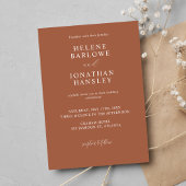 Terracotta minimalistische klassieke elegante brui kaart