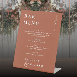 Terracotta minimalistische moderne bar menu reclamebord met voetstuk