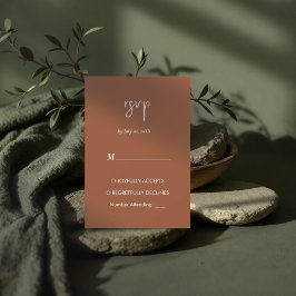 Terracotta minimalistische moderne elegante RSVP-k RSVP Kaartje