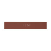 Terracotta Minimalistische Monogram Huwelijk Uitnodigingen Wikkel (Vlak)