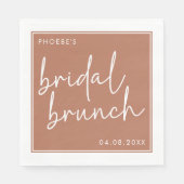 Terracotta Minimalistische Script Bruids Brunch Servet (Voorkant)