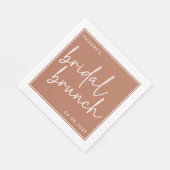 Terracotta Minimalistische Script Bruids Brunch Servet (Hoek)