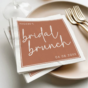 Terracotta Minimalistische Script Bruids Brunch Servet