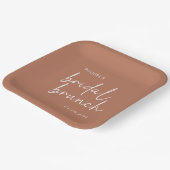 Terracotta minimalistische script bruidsbrunch papieren bordje (Gebogen)