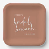 Terracotta minimalistische script bruidsbrunch papieren bordje (Voorkant)