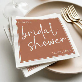 Terracotta Minimalistische Script Bruidsuitnodigin Servet