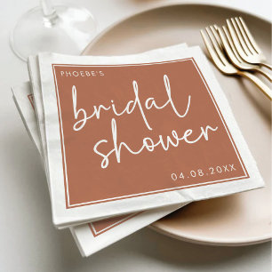 Terracotta Minimalistische Script Bruidsuitnodigin Servet