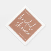 Terracotta Minimalistische Script Bruidsuitnodigin Servet (Hoek)
