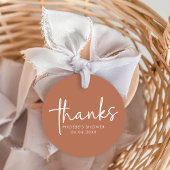 Terracotta Minimalistische Script Bruiloftsfeest Bedankjes Labels