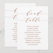 Terracotta Minimalistische Script Head Table Kaart (Voorkant / Achterkant)