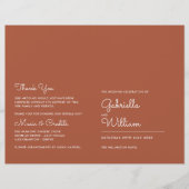 Terracotta Minimalistische Script Trouwprogramma (Voorkant)